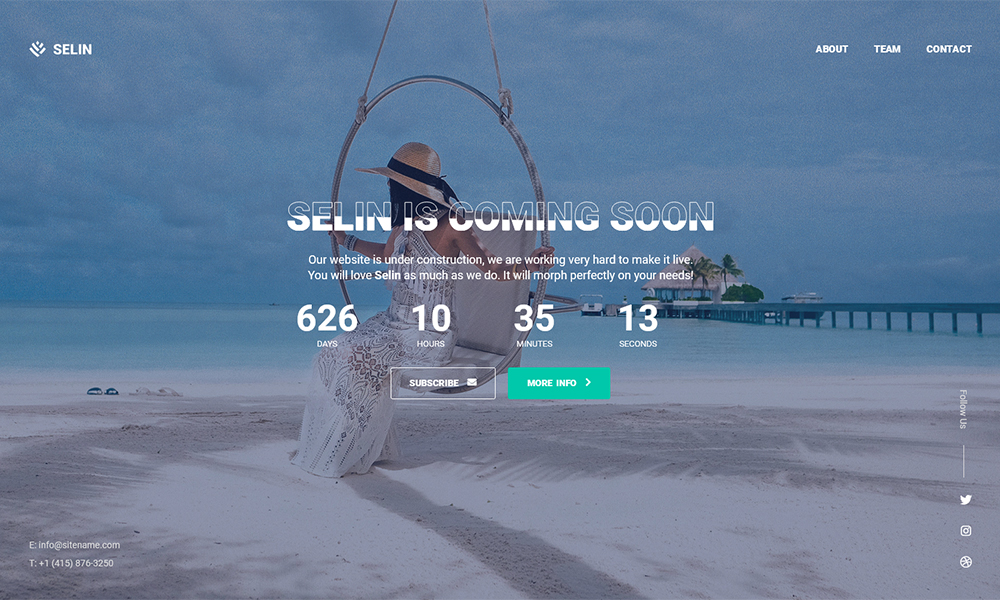 Selin - Creative Coming Soon WordPress Plugin