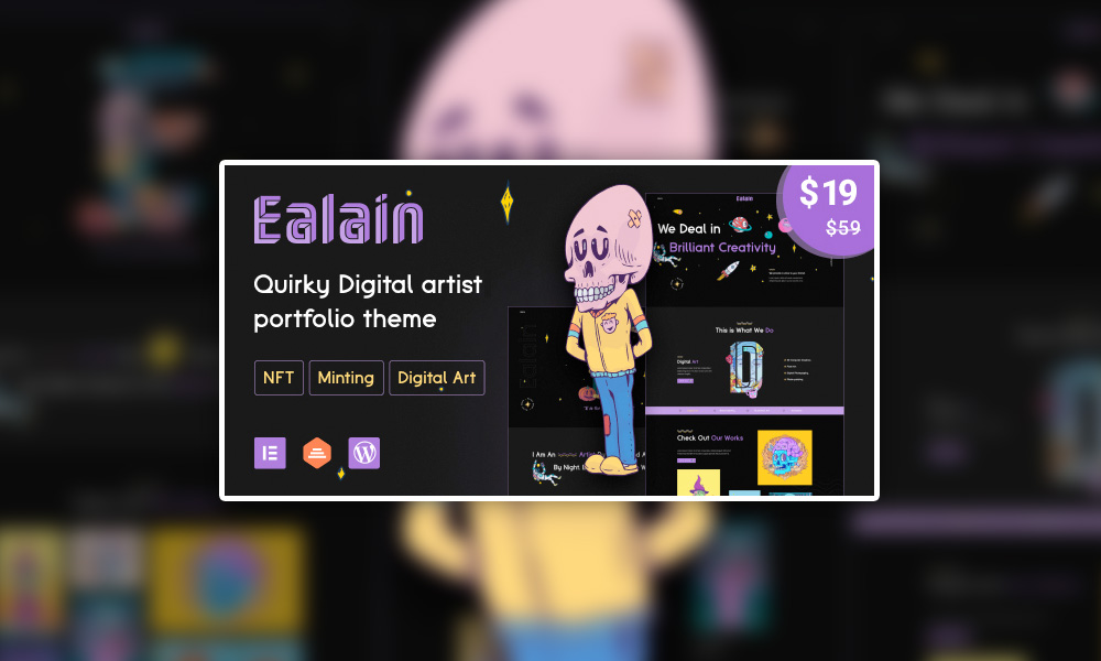 Ealain | Digital Artist Creative Portfolio WordPress Theme + Figma