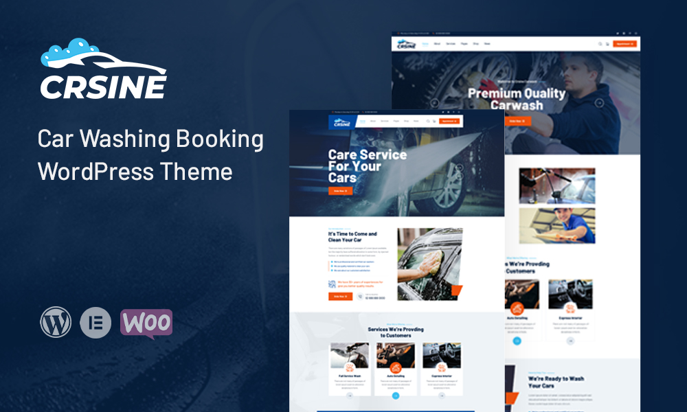 Crsine - Car Washing Booking WordPress Theme