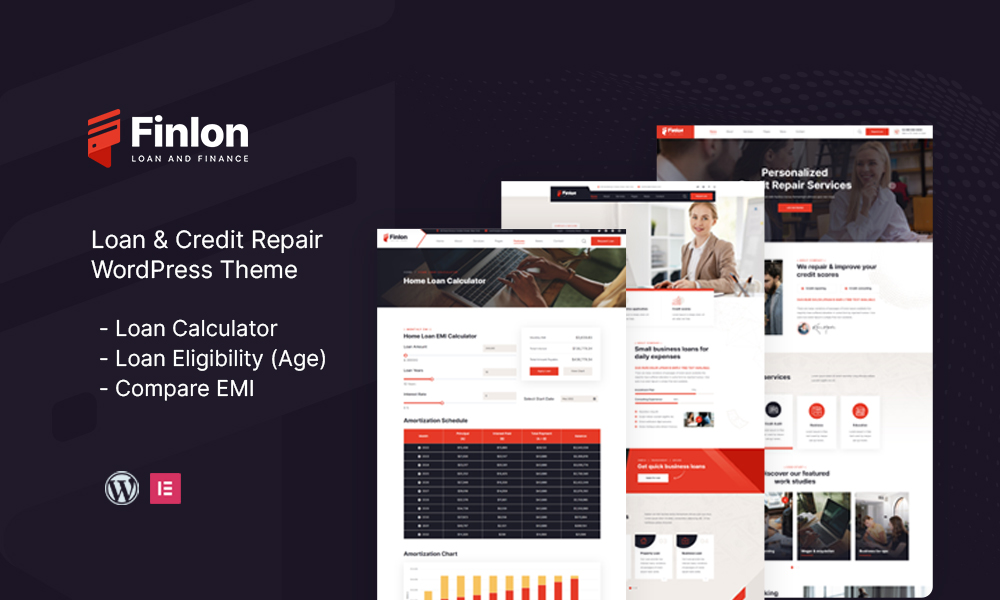 Finlon - Loan & Credit Repair WordPress Theme