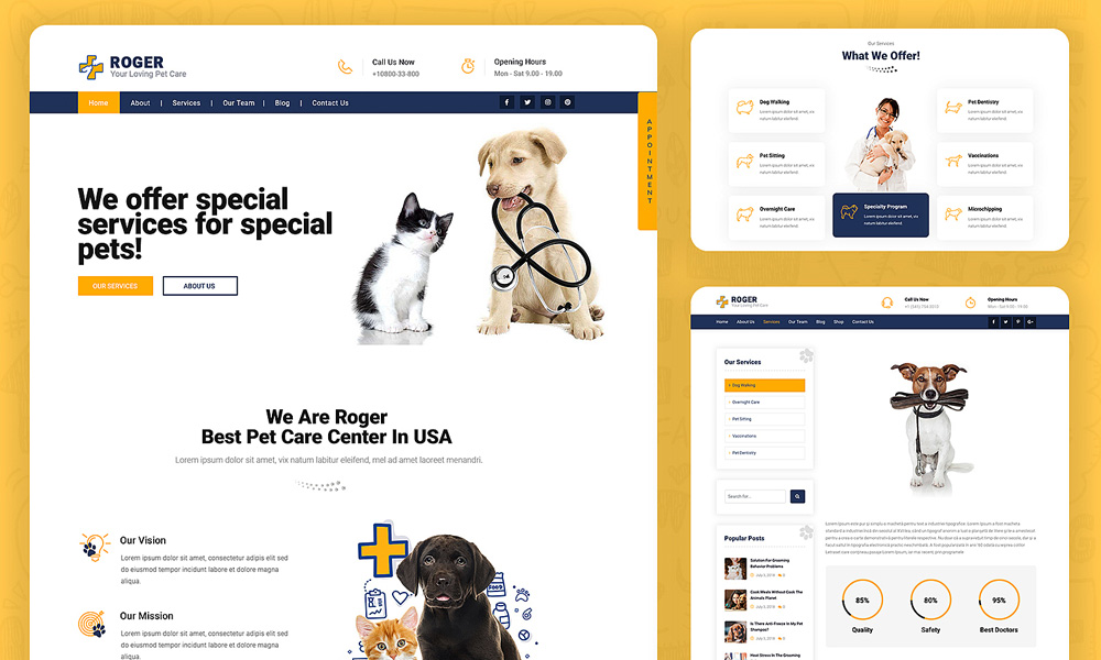 Roger - Pet Care WordPress theme