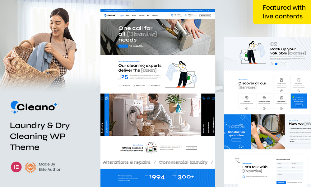 Cleano - Dry Cleaning & Laundry Service WordPress Theme