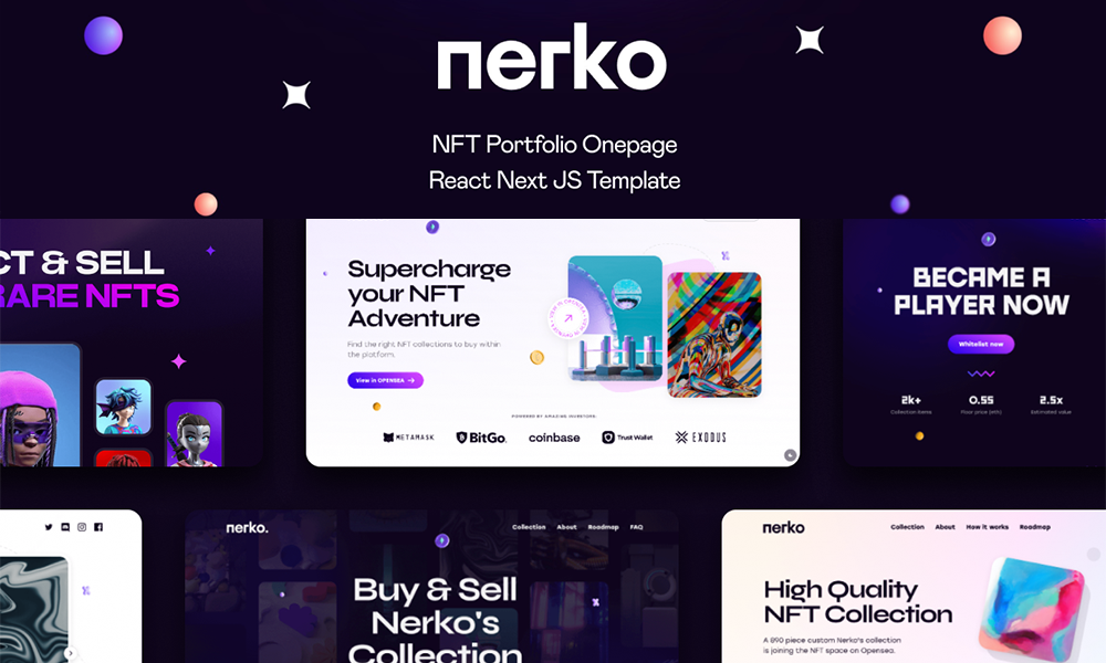 Nerko - NFT Portfolio React NextJS Template