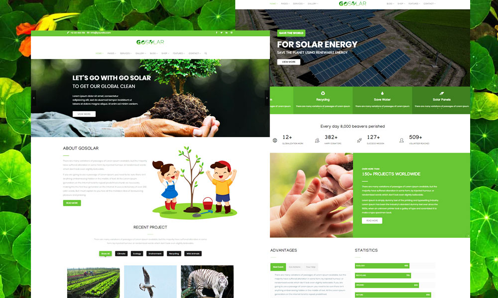 GoSolar - Eco Environmental & Nature WordPress Theme