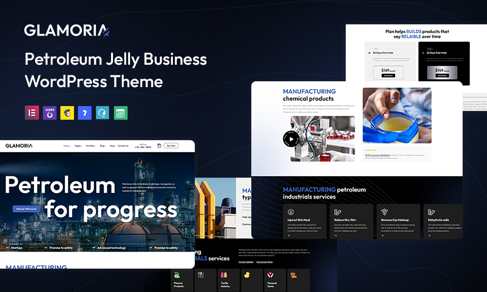Glamoria - Petroleum Jelly Business WordPress Theme