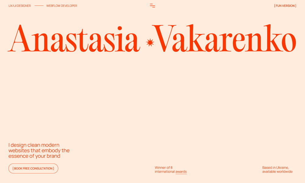 Anastasiia Vakarenko Portfolio Website