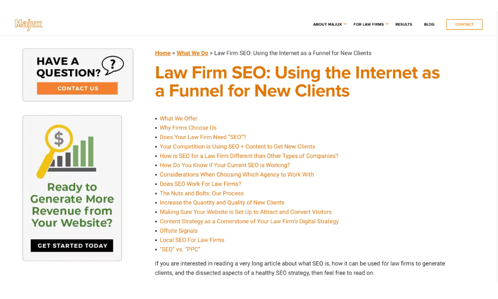Law Firm SEO | Majux