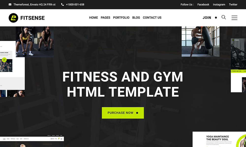 Fitsense - Gym and Fitness HTML