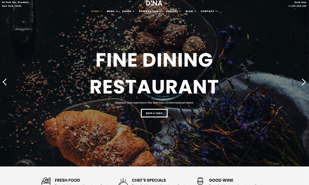 Dina  Restaurant Theme
