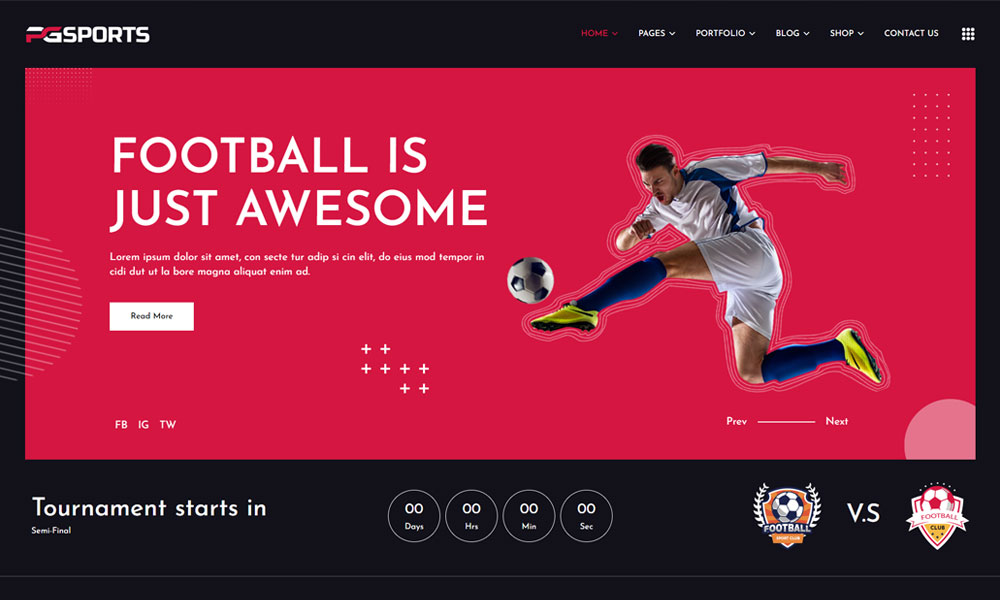 PGSports Sports Club HTML Template