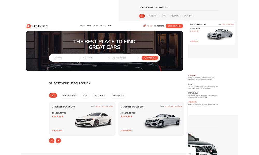 Caranger - Transportation Website Template