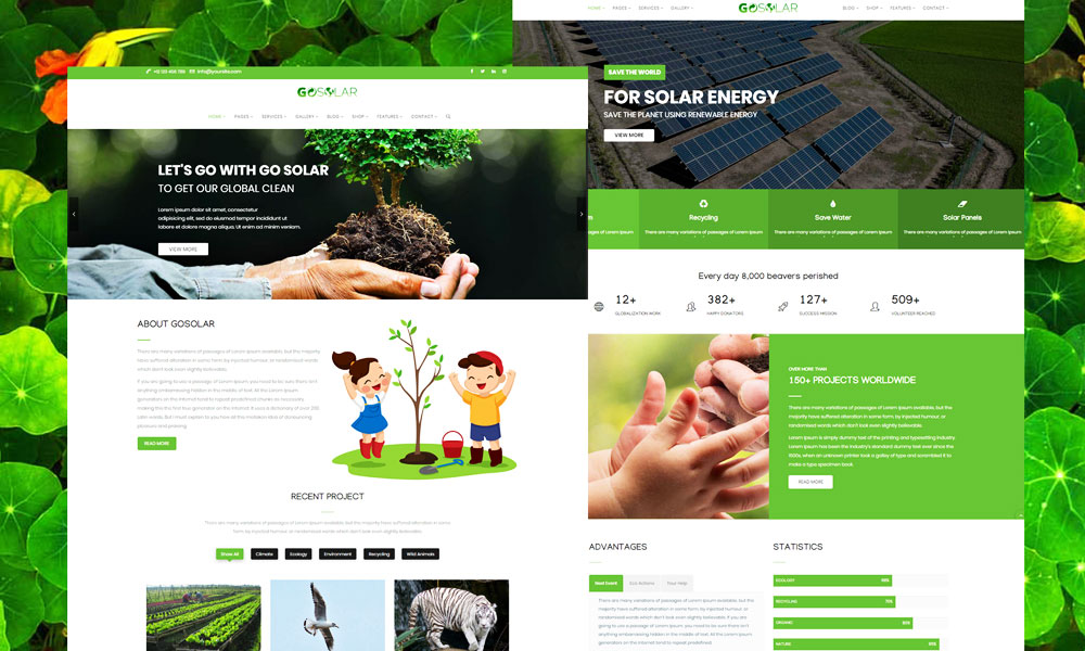 GoSolar – Eco Environmental & Nature WordPress Theme