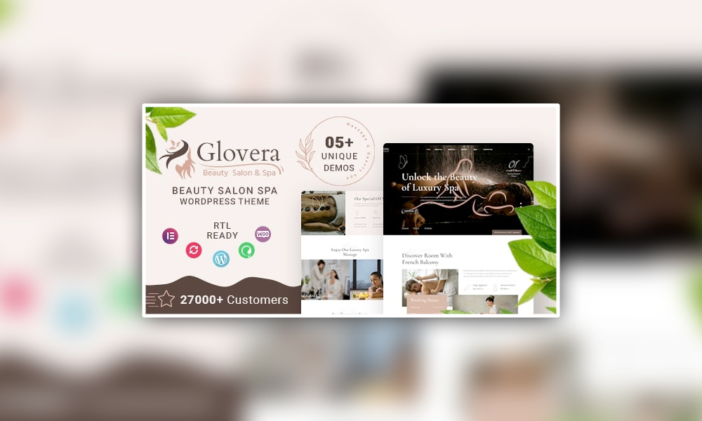 Glovera – Beauty Salon Spa WordPress Theme