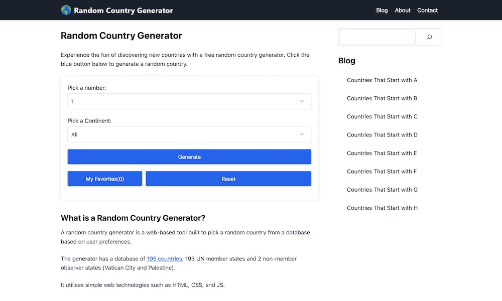 Random Country Generator