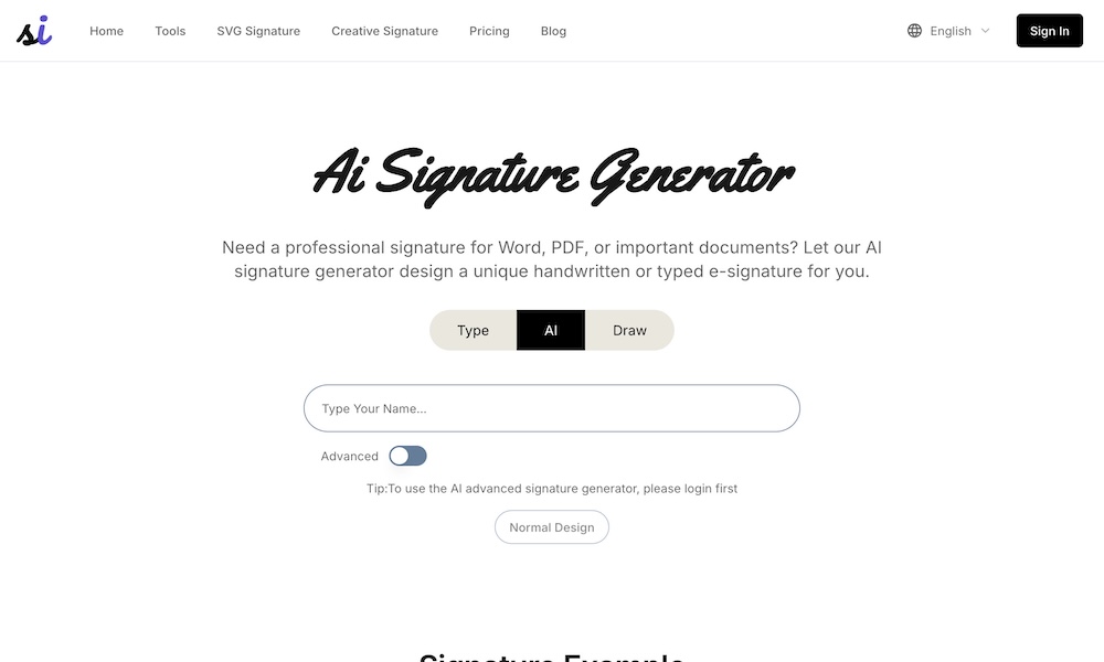 AI Signature Generator