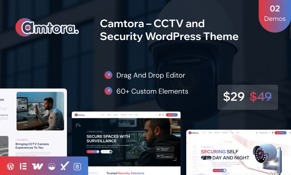 Camtora - CCTV and Security WordPress Theme