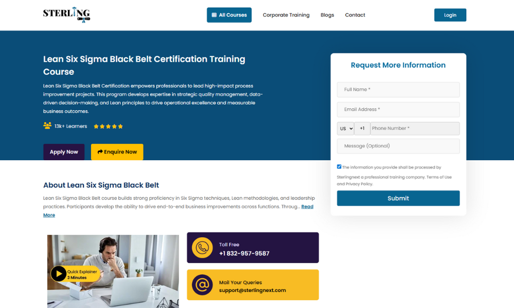 Lean Six Sigma Black Belt Certification Training Course