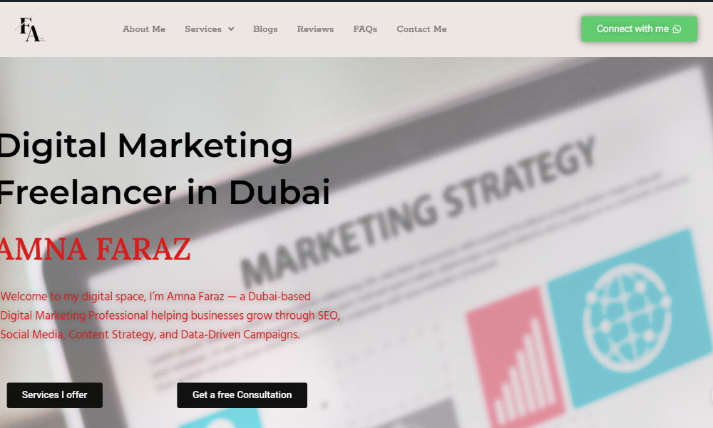 Amna Faraz Digital Marketing Freelancer Dubai
