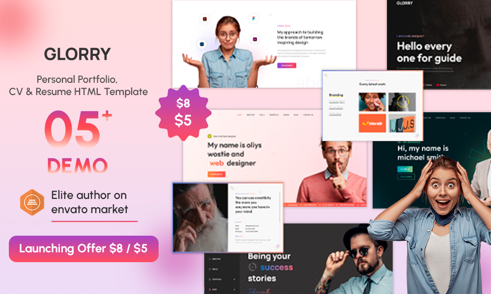 Glorry – Personal Portfolio, CV & Resume HTML Template
