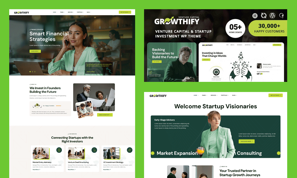 Growthify – Venture Capital & Startup Investment WordPress Theme