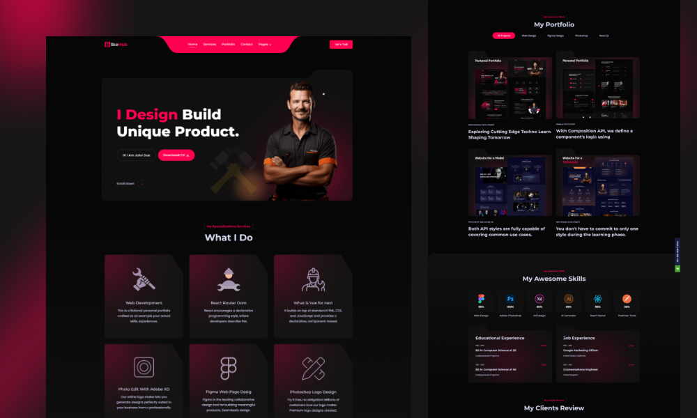 BioHub - Personal Portfolio HTML Template