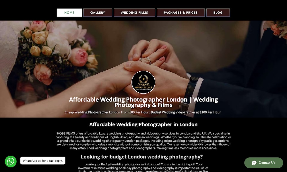HOBS FILMS - Wedding Photographer London