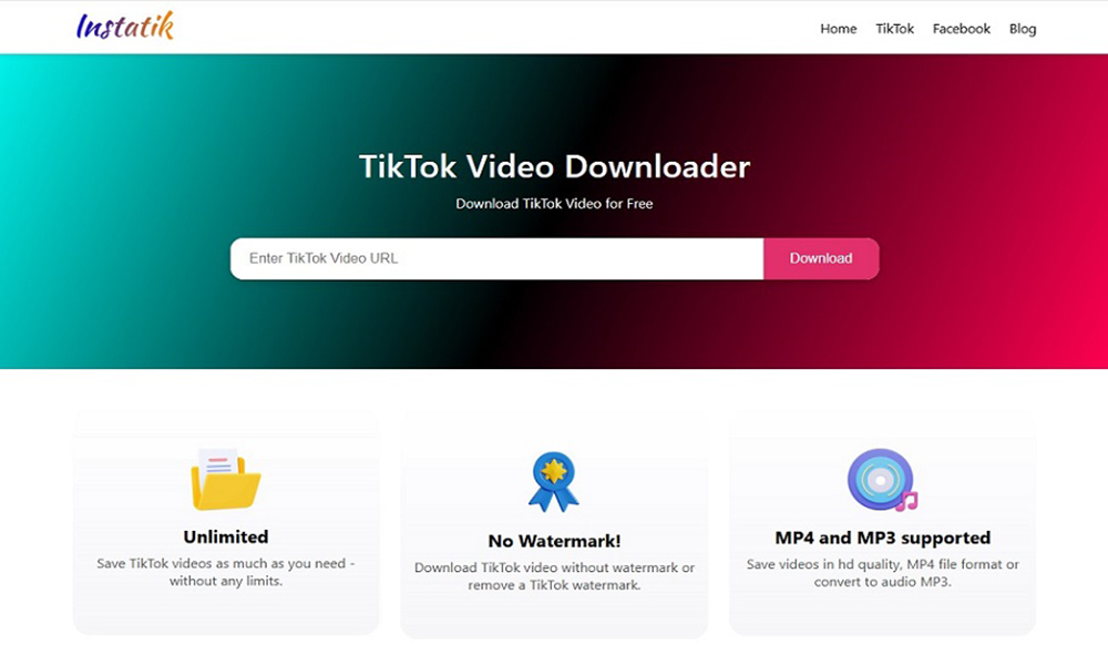 Instatik - Premium instagram & Tiktok Video Downloader
