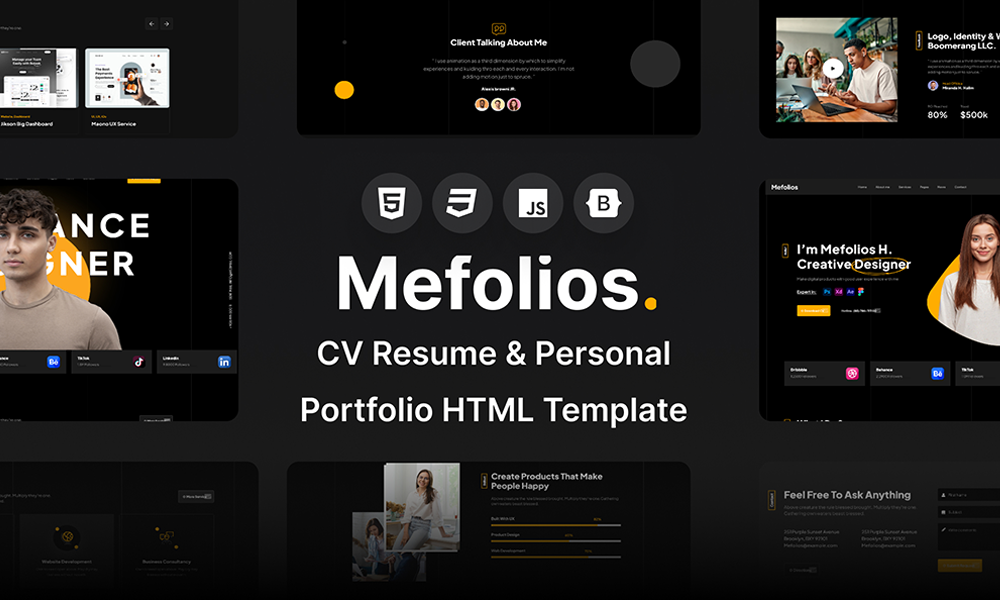 Mefolios - CV Resume & Personal Portfolio HTML Template