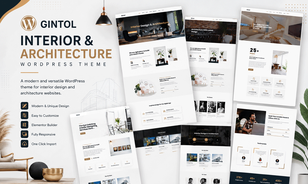 Gintol — Interior And Architecture WordPress Theme