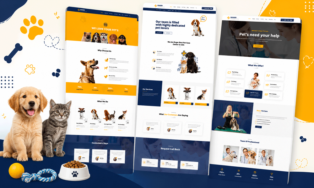 Roger — Pet Care WordPress Theme