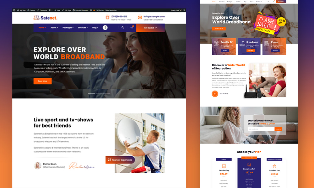 Broadband & Internet WordPress Theme – Satenet