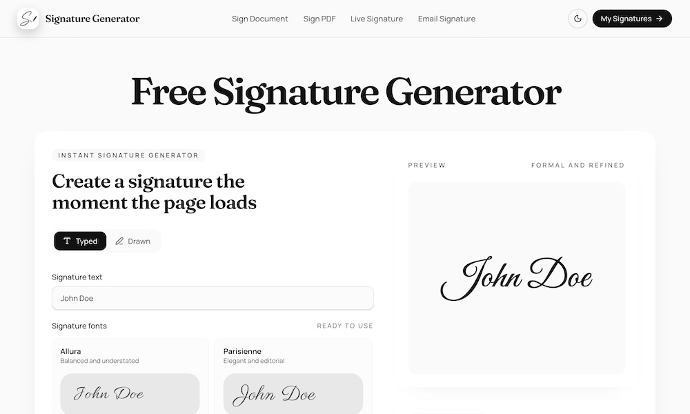 Free Signature Creator