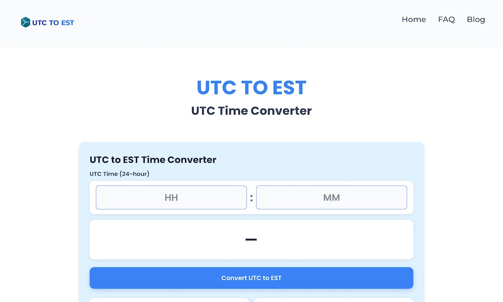 UTC to EST Converter