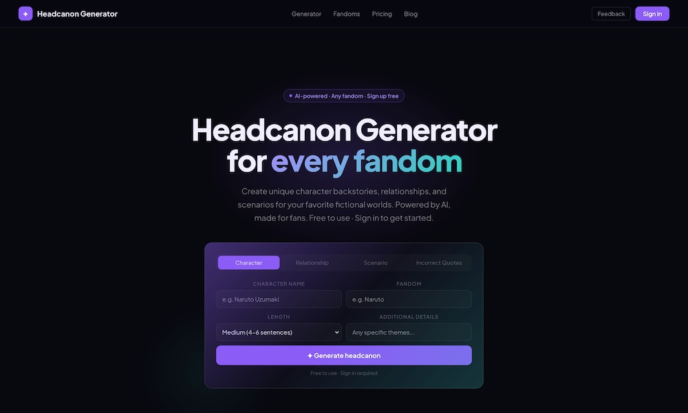 Headcanon Generator