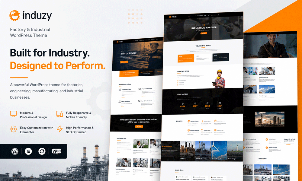 Induzy – Factory & Industrial WordPress Theme
