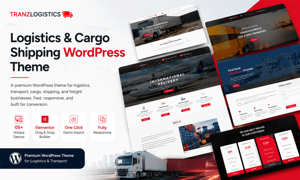 Tranzlogistics – Logistics & Cargo Shipping WordPress Theme
