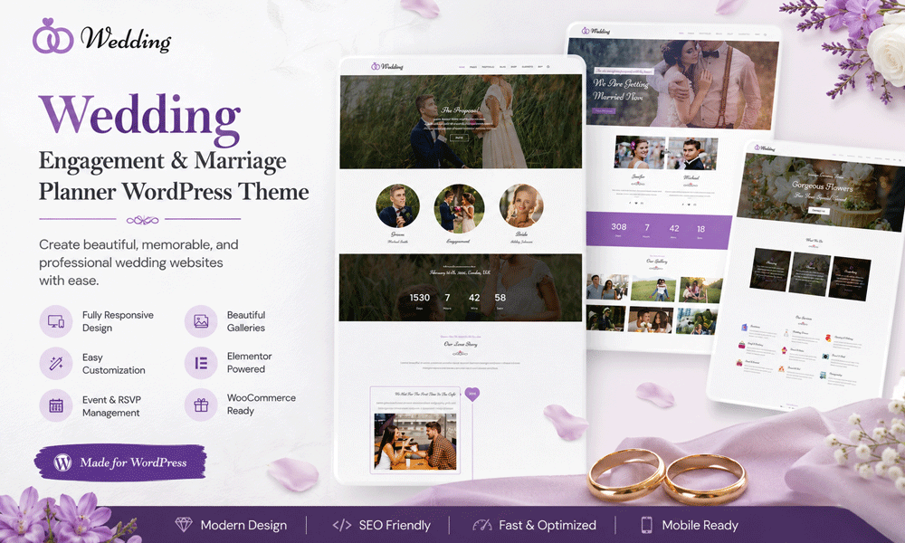 Wedding - Engagement & Marriage Planner WordPress Theme