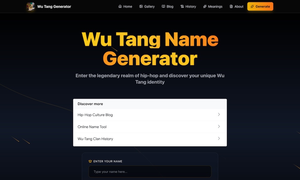 Wu-Tang Name Generator