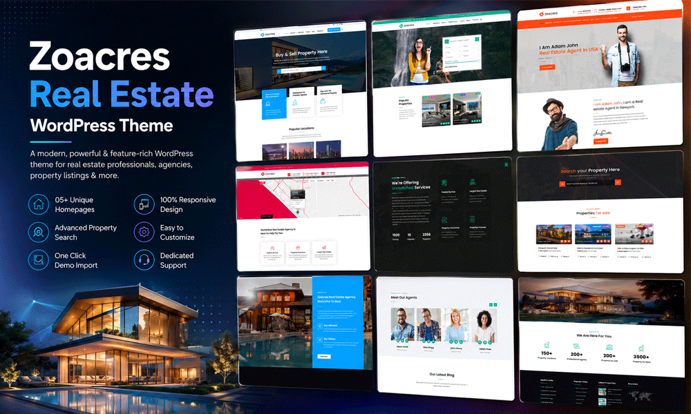 Zoacres – Real Estate WordPress Theme