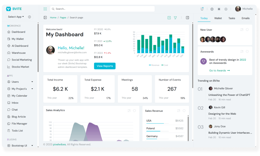 Bvite - Bootstrap HTML , Vite, Laravel, PHP, React Multipurpose Admin Dashboard Template