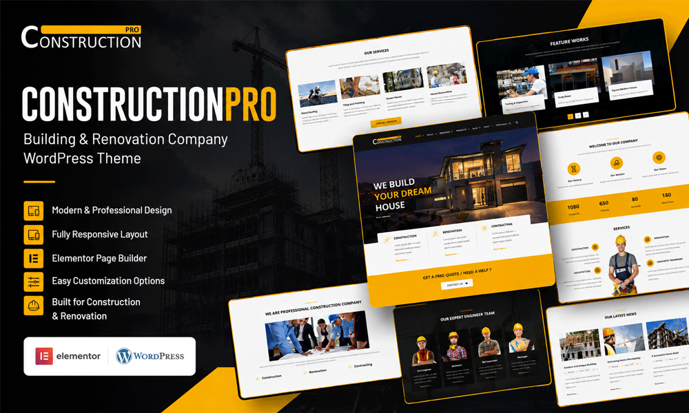 ConstructionPro – Building & Renovation Company WordPress Theme