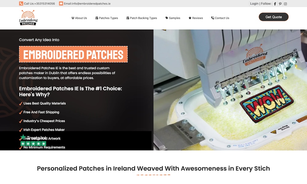 Embroidered Patches Ireland