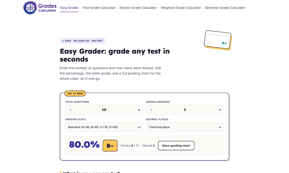 Grades Calculator