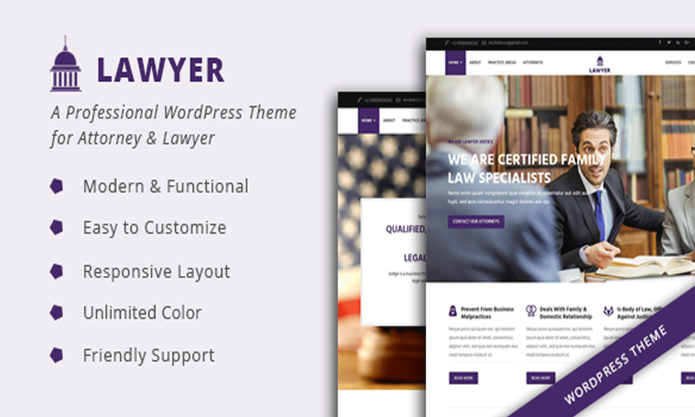 Lawyer – Attorney & Law Firm WordPress Theme
