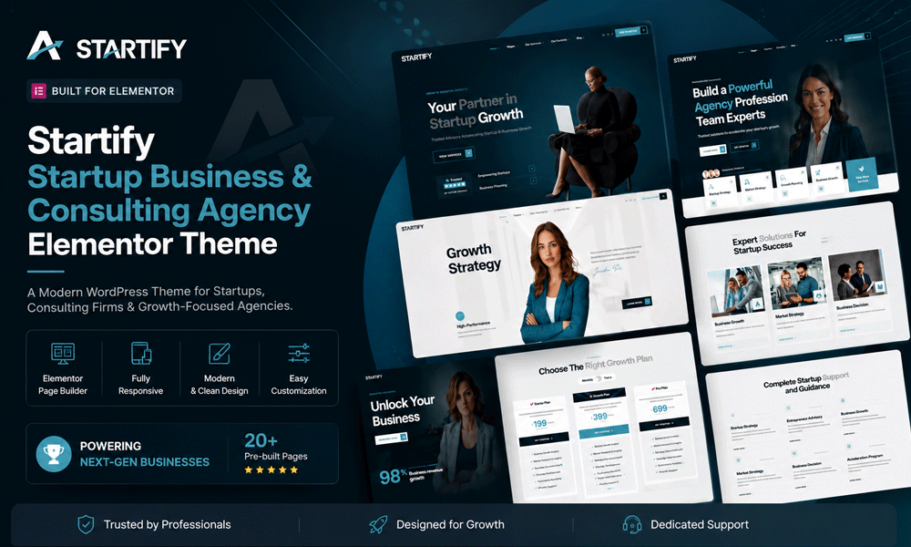 Startify – Startup Business & Consulting Agency Elementor Theme