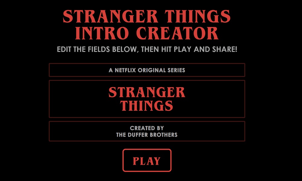 Stranger Things Intro Creator