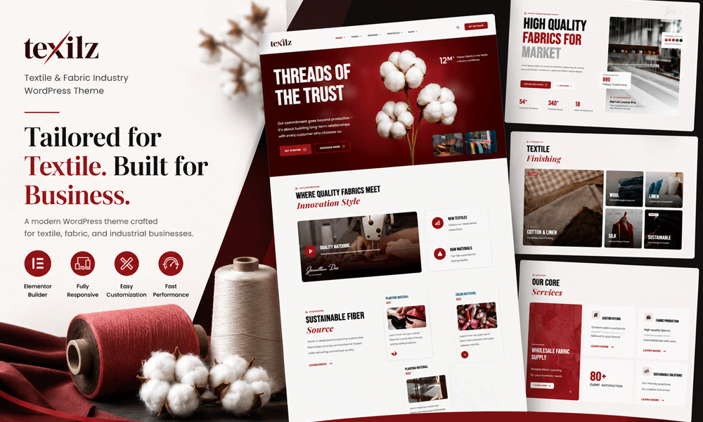 Textilz – Textile & Fabric Industry WordPress Theme