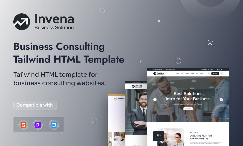 Invena - Business Consulting Tailwind HTML Template