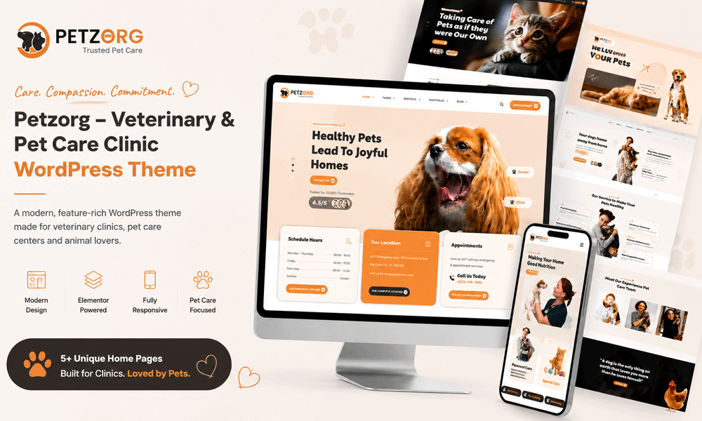 Petzorg – Veterinary & Pet Care Clinic WordPress Theme