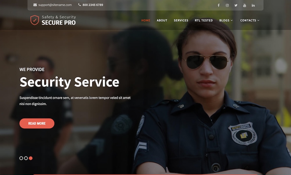 SKT Secure - Free Security WordPress Theme